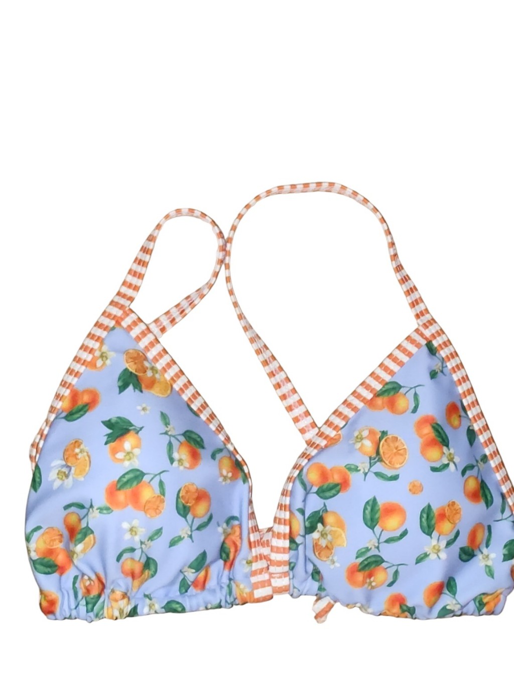 Orange Blossom Triangle Women's Light Blue Bikini Swimsuit Swimwear Top Medium